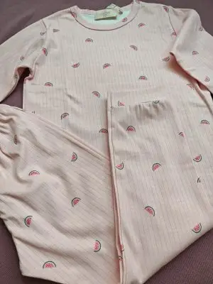 Pijama Pembe Karpuz Desenli