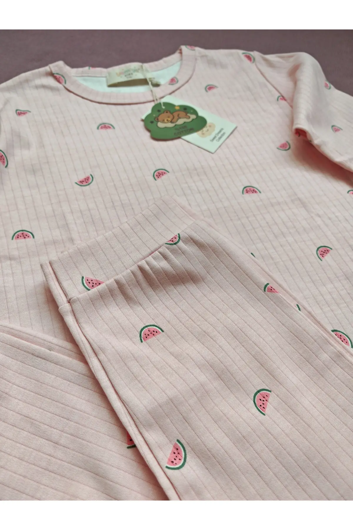 Pijama Pembe Karpuz Desenli