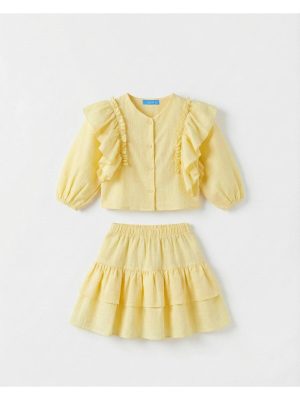 Sarı Kız Çocuk Etek Gömlek