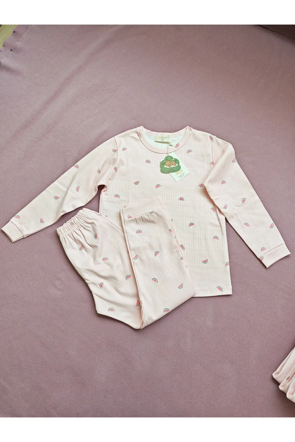 Pijama Pembe Karpuz Desenli